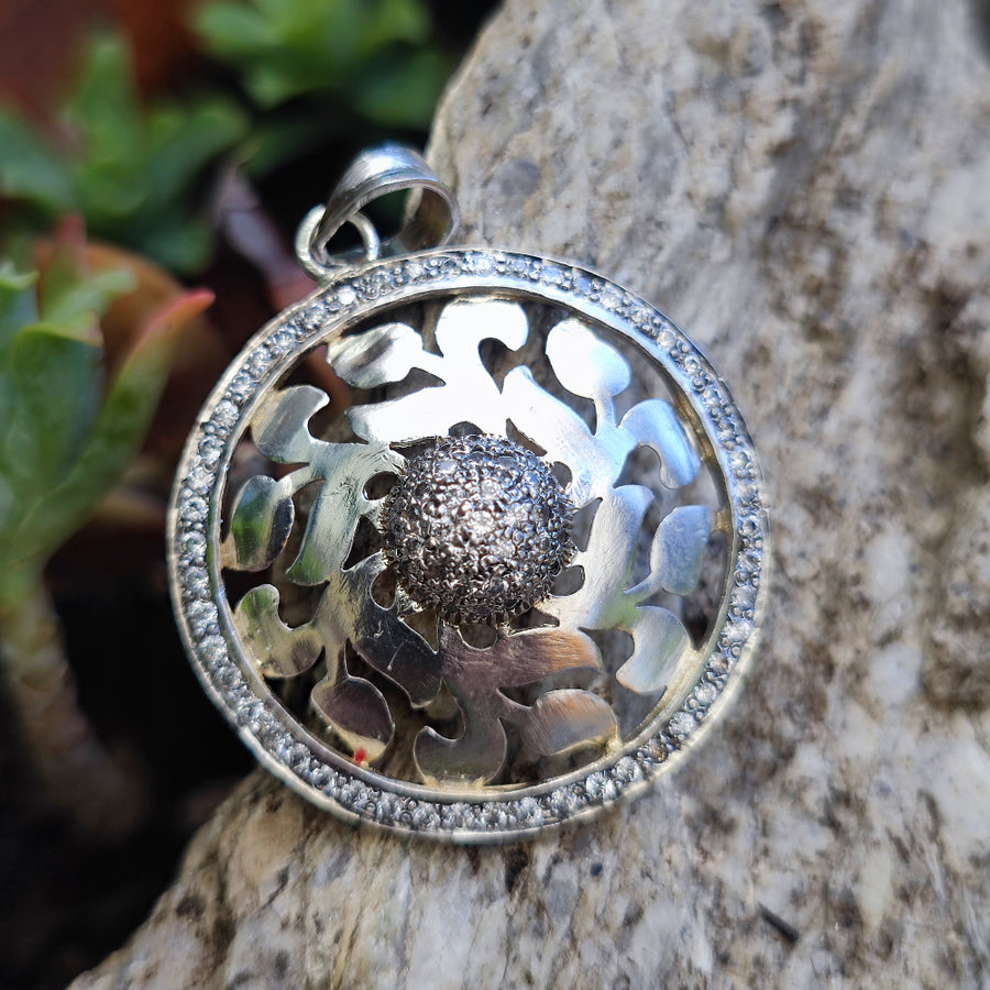 Ciondolo in argento 925 con zirconi - RAMPURWA