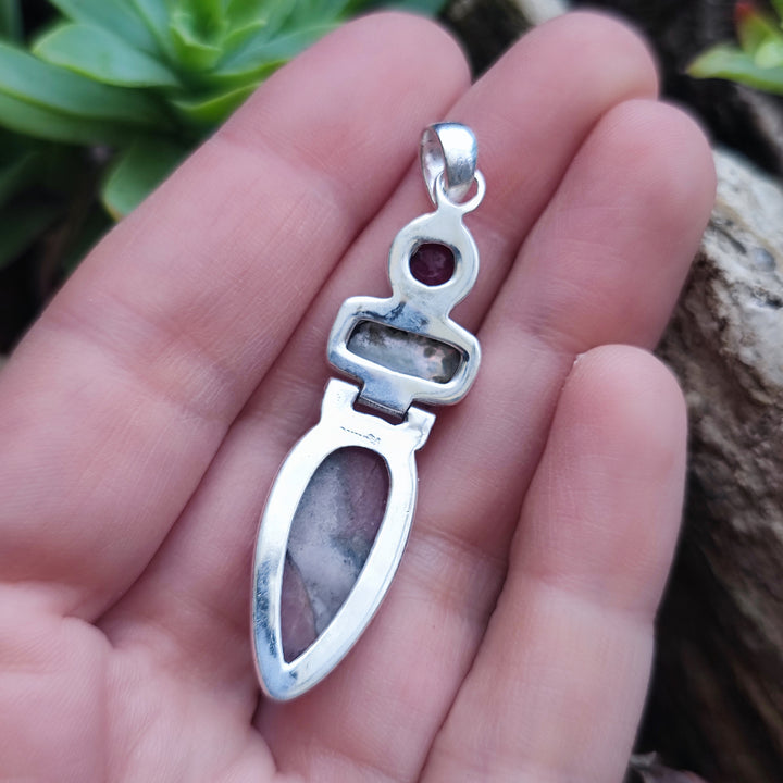 Ciondolo etnico in argento 925 con pietra - SHIVPURI