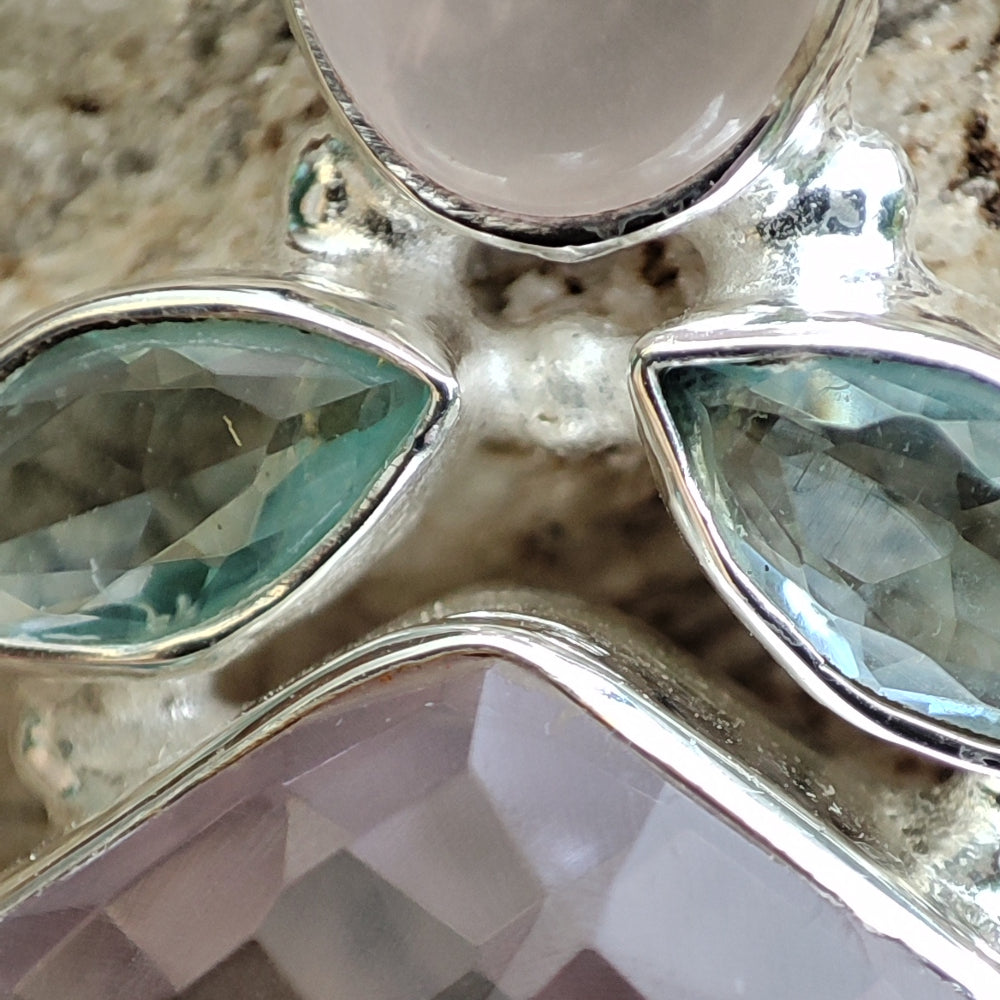 Ciondolo etnico in argento 925 con pietra - TELHARA