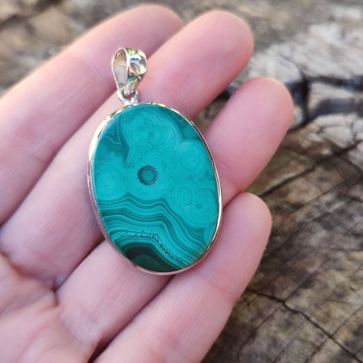 Ciondolo etnico in argento 925 con pietra - AMRAVATI