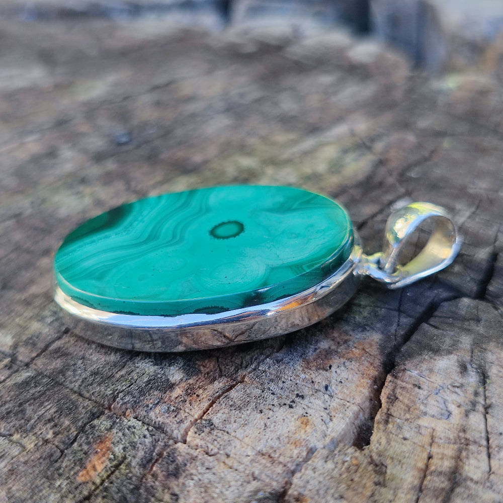 Ciondolo etnico in argento 925 con pietra - AMRAVATI