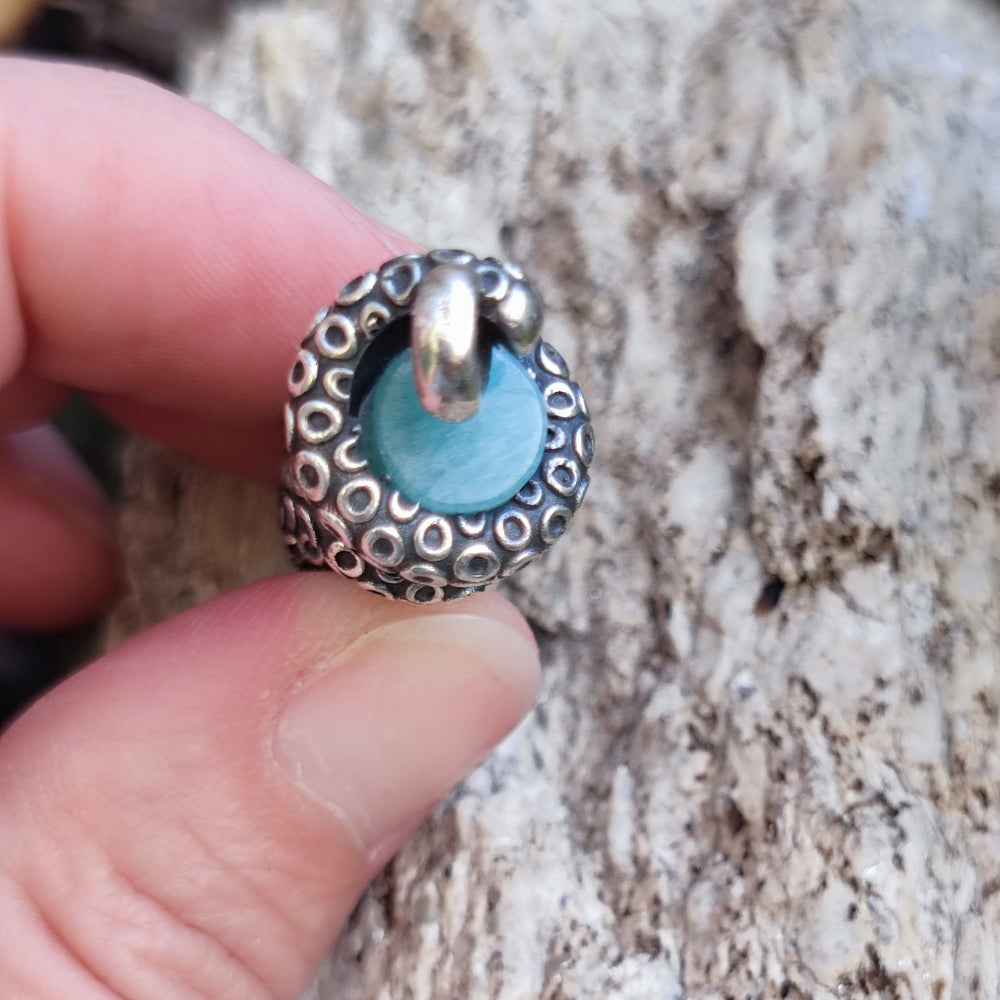 Ciondolo etnico in argento 925 con pietra - BAYANA