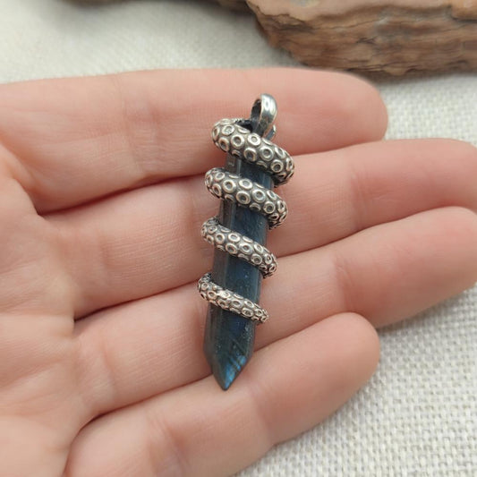 Ciondolo etnico in argento 925 con pietra - BAYANA