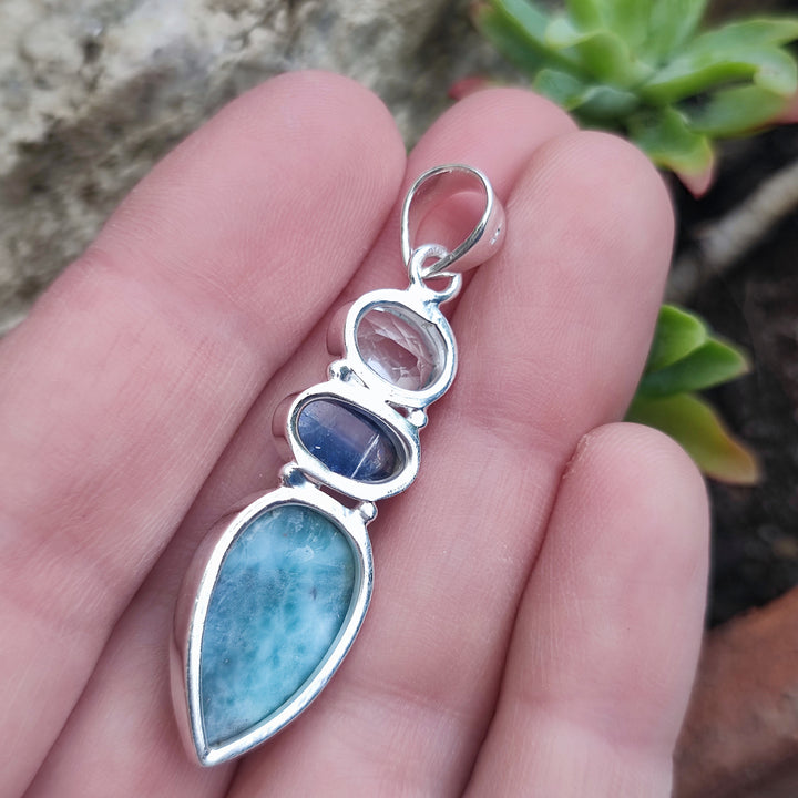 Ciondolo etnico in argento 925 con pietra - BHADAVA