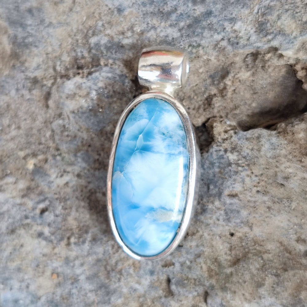 Ciondolo etnico in argento 925 con pietra - LIMADIYA