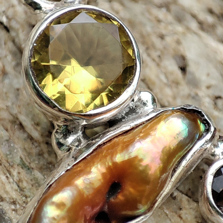 Ciondolo etnico in argento 925 con pietra - MANDIR