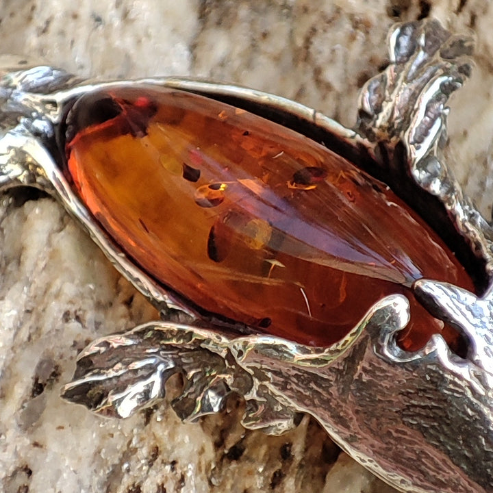 Ciondolo in argento 925 con pietra e pesce - KATOL