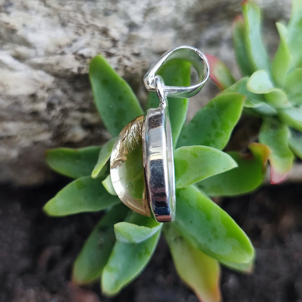 Ciondolo etnico in argento 925 con pietra - SHELI