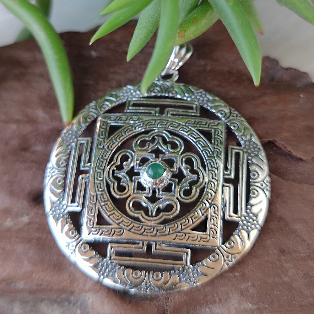 Ciondolo etnico in argento 925 con pietra - SONAKAIA