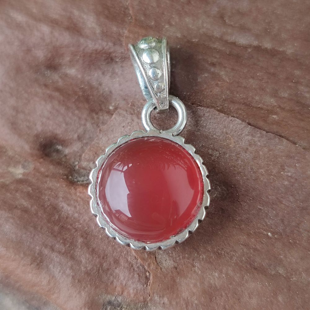 Ciondolo etnico in argento 925 con pietra - KULPI