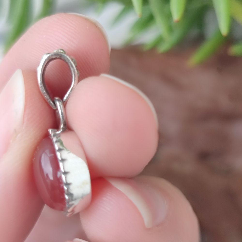 Ciondolo etnico in argento 925 con pietra - KULPI