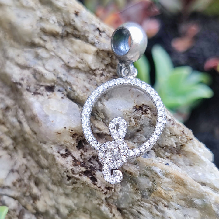 Ciondolo in argento 925 con zirconi - CHIAVE DI VIOLINO