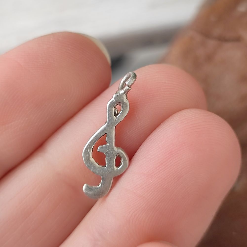 Ciondolo artigianale in argento 925 - CHIAVE DI VIOLINO