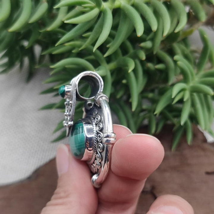 Ciondolo etnico in argento 925 con pietra - AKSI