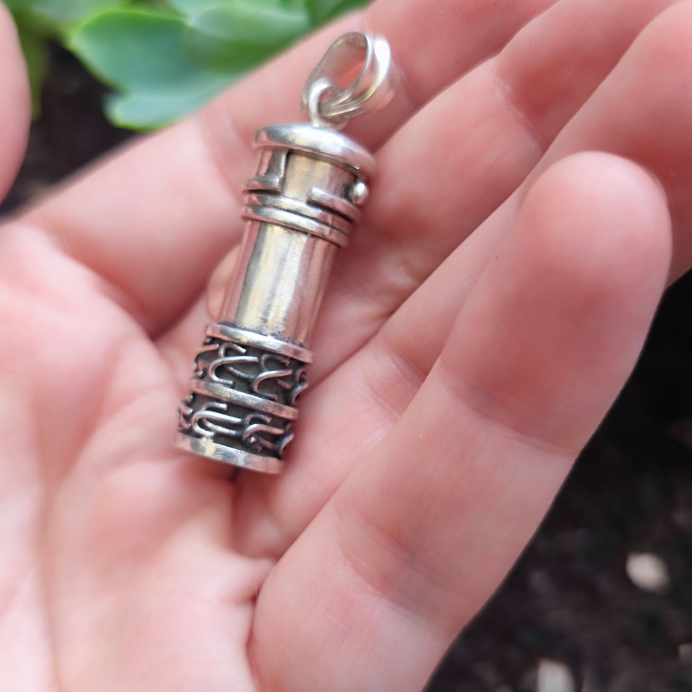 Ciondolo porta profumo in argento 925 con pietra - PACHORE