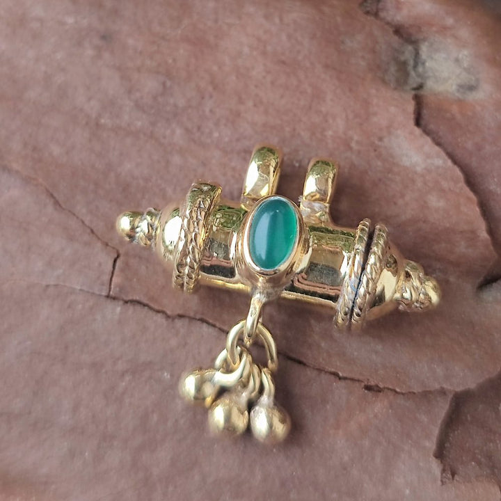 Ciondolo porta preghiere in ottone dorato - DIBBA