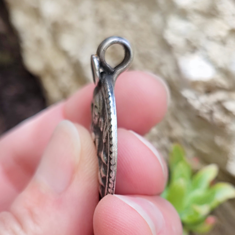 Ciondolo in argento antico con divinità Shiva - GATANGH