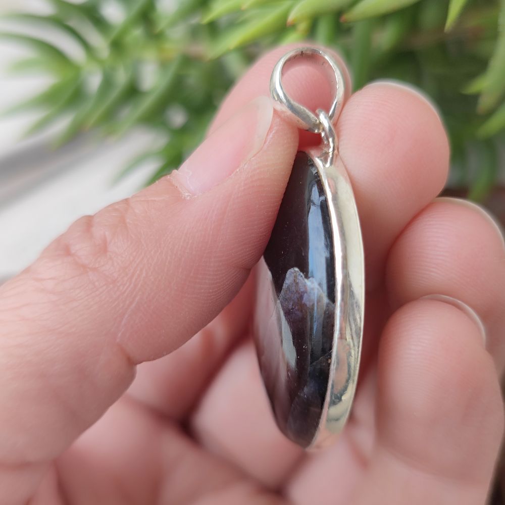 Ciondolo artigianale in argento 925 con pietra - HEMGIR