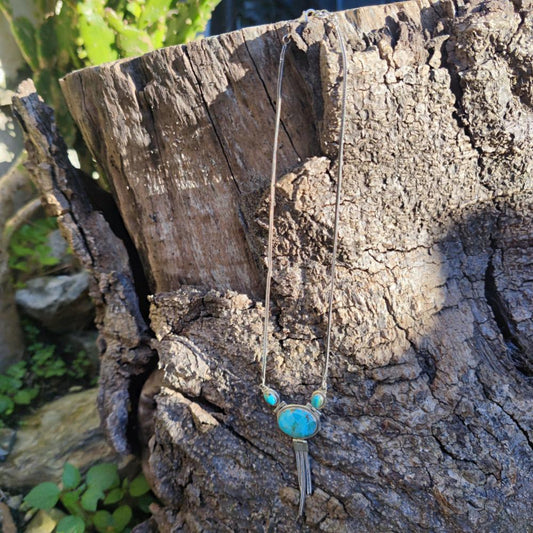 Collana etnica in argento 925 con pietra - DOBH