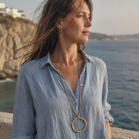 Collana etnica in ottone con ciondolo - NADIA
