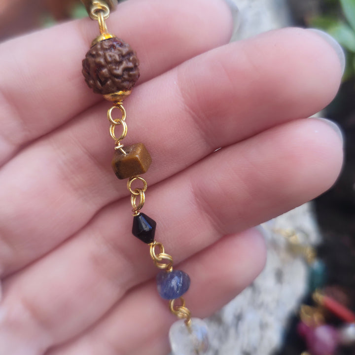 Collana in ottone Navratan con pietre - RAUNDA