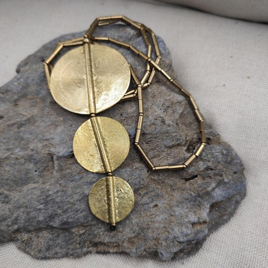 Collana etnica in ottone con ciondolo - HAMIRA