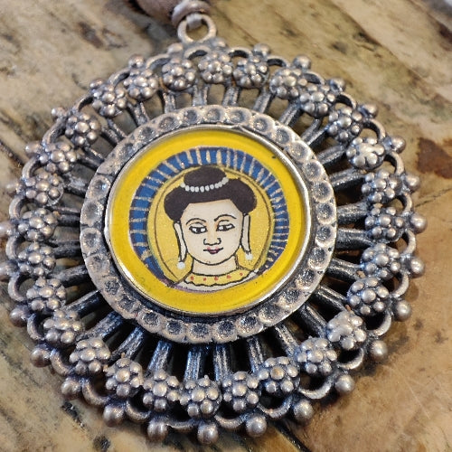 JAPA MALA con CALCEDONIO, Agata bianca e BUDDHA