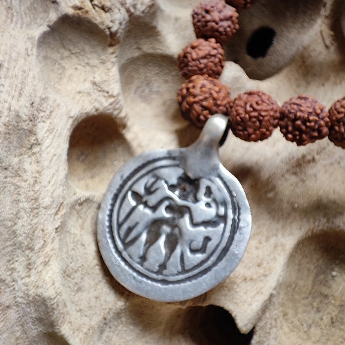 JAPA MALA con RUDRAKSHA e pietre con SHIVA