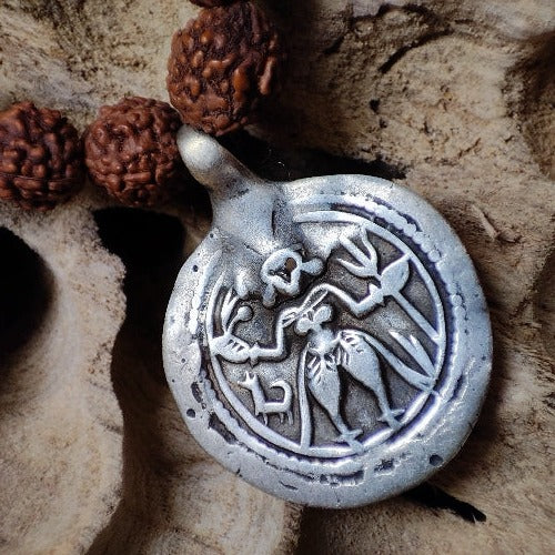 JAPA MALA con RUDRAKSHA e pietre con SHIVA