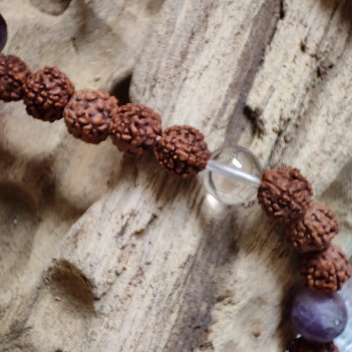 JAPA MALA con RUDRAKSHA e pietre con SHIVA