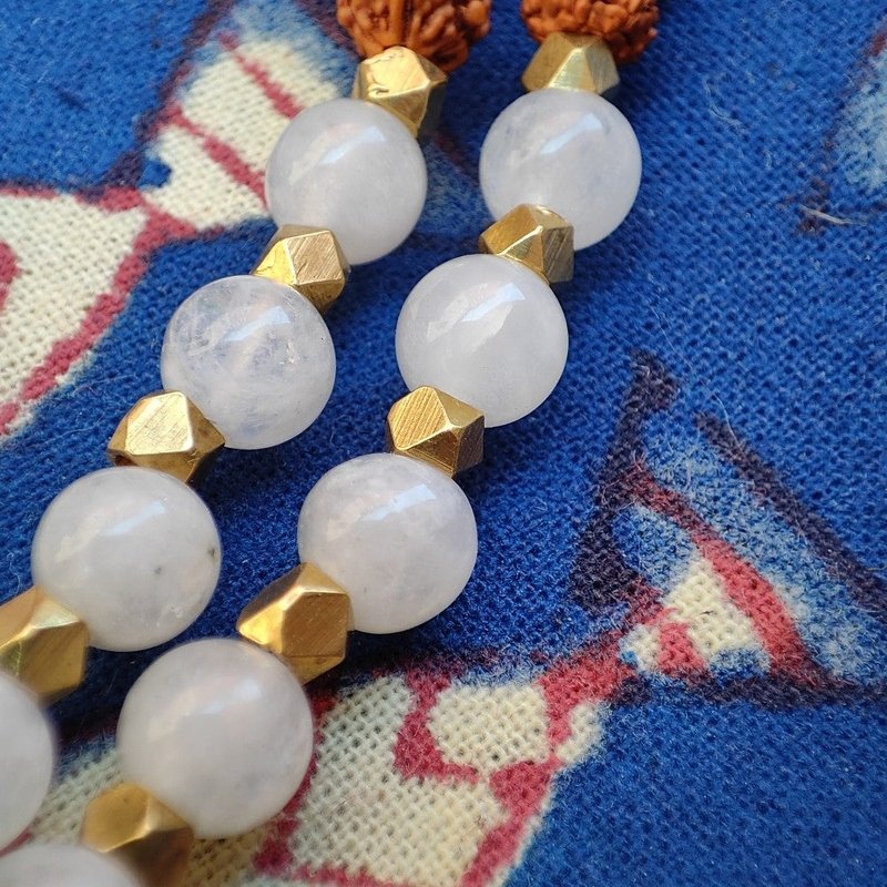 Japa Mala DORJE con Rudraksha e Pietra di luna - KARTIK