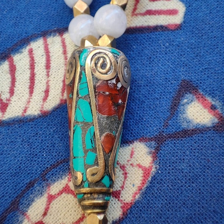 Japa Mala DORJE con Rudraksha e Pietra di luna - KARTIK