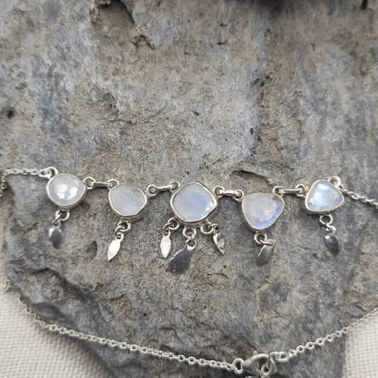 Collana in argento 925 con pietra di luna - RUHANI