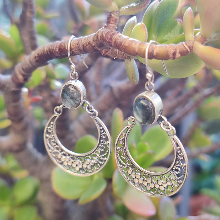 Orecchini artigianali con pietra in argento 925 - BALODRA