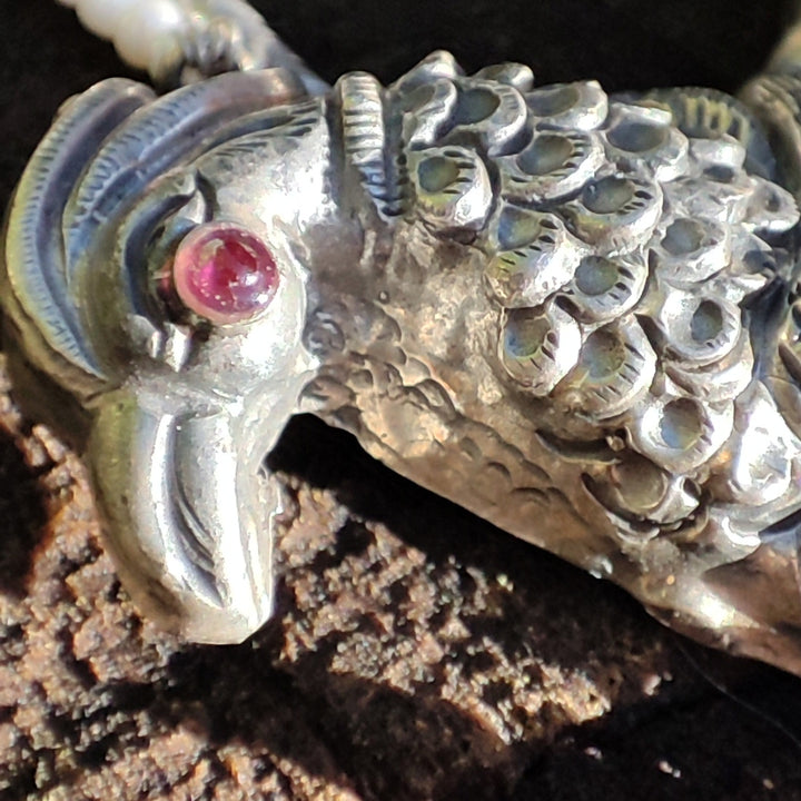 Orecchini etnici in argento 925 pietra - GARSANHA