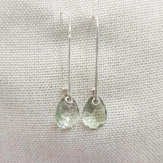 Orecchini in argento 925 ametista verde - PALLAVI