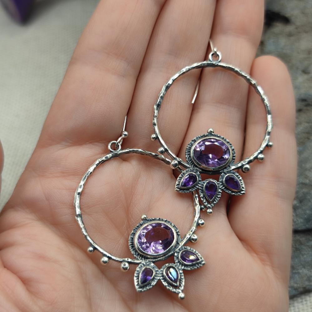 Orecchini in argento 925 ametista - VIVAK