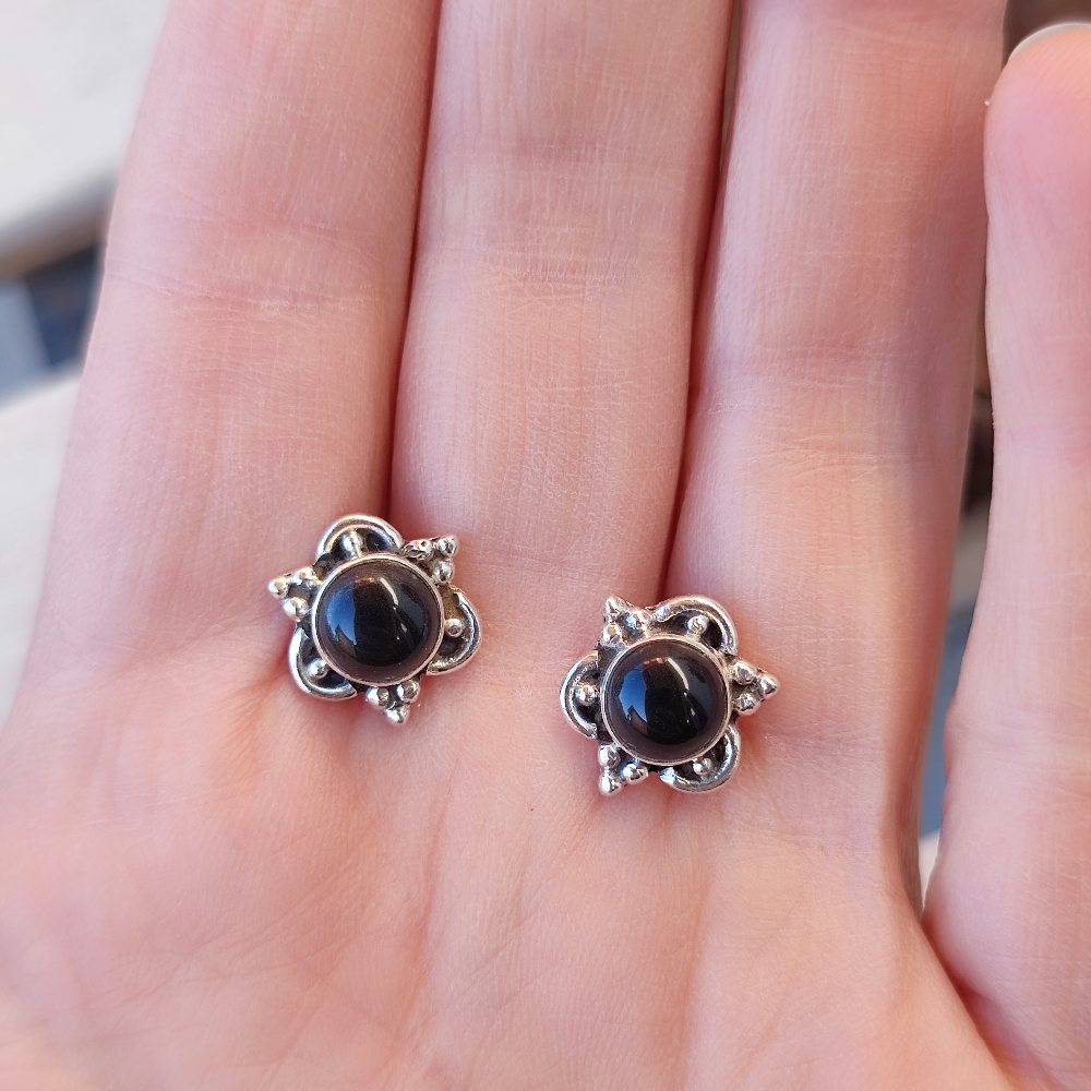 Ethnic earrings in 925 silver stone - ARARI