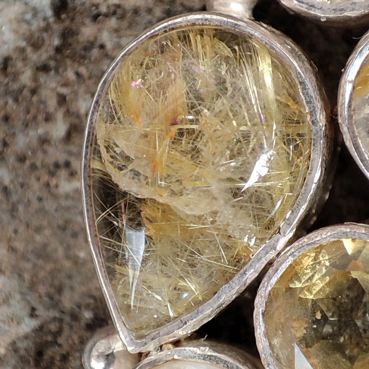 Ciondolo etnico in argento 925 con pietra - DAKOR
