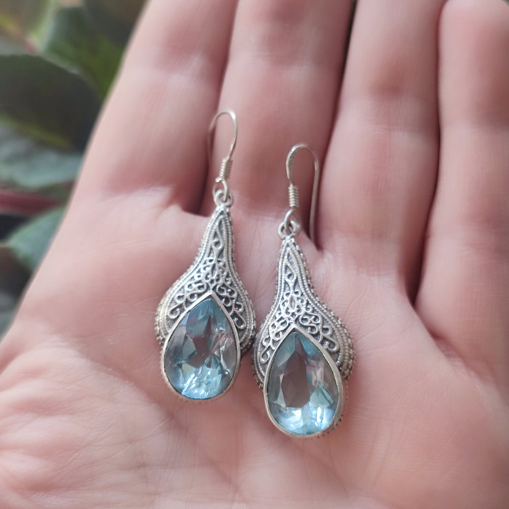 ORECCHINI etnici con pietra in argento 925 - DHONE