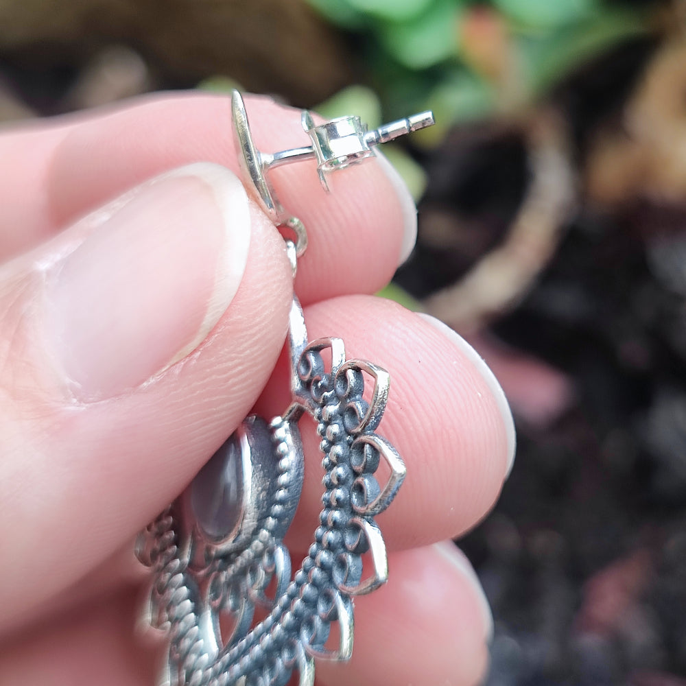 ORECCHINI Argento 925 artigianali con pietra - DOLATPURA
