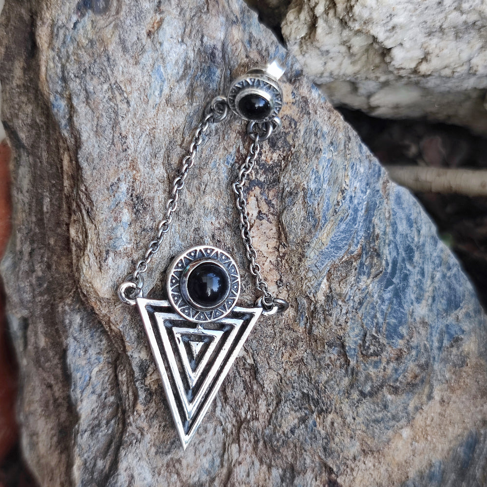 Orecchini etnici in argento 925 pietra turchese - EKODI