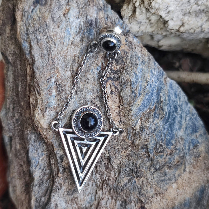 Orecchini etnici in argento 925 pietra turchese - EKODI
