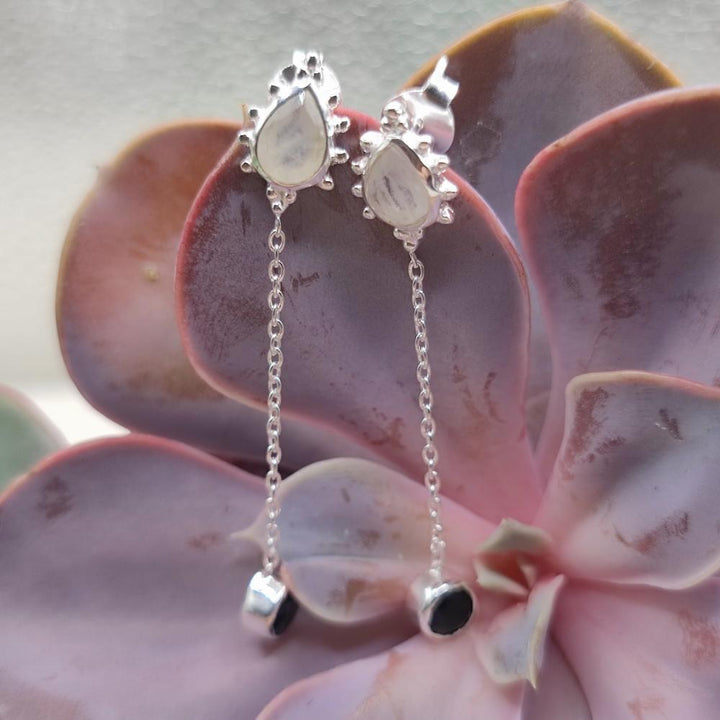 ORECCHINI pendenti in argento con pietra - GUALI