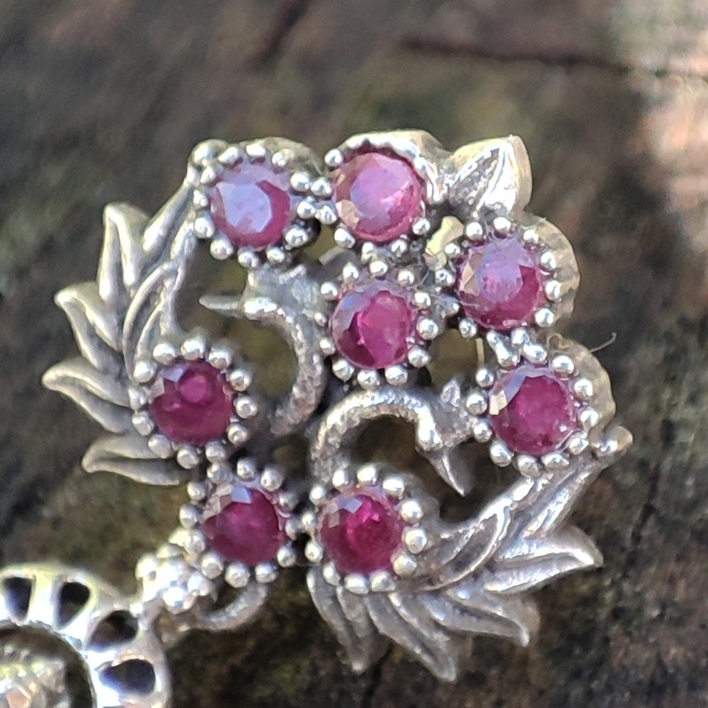 Orecchini etnici in argento 925 pietra - KALHAN