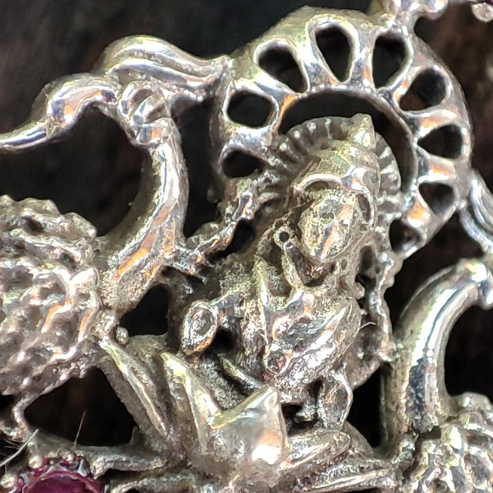 Orecchini etnici in argento 925 pietra - KALHAN