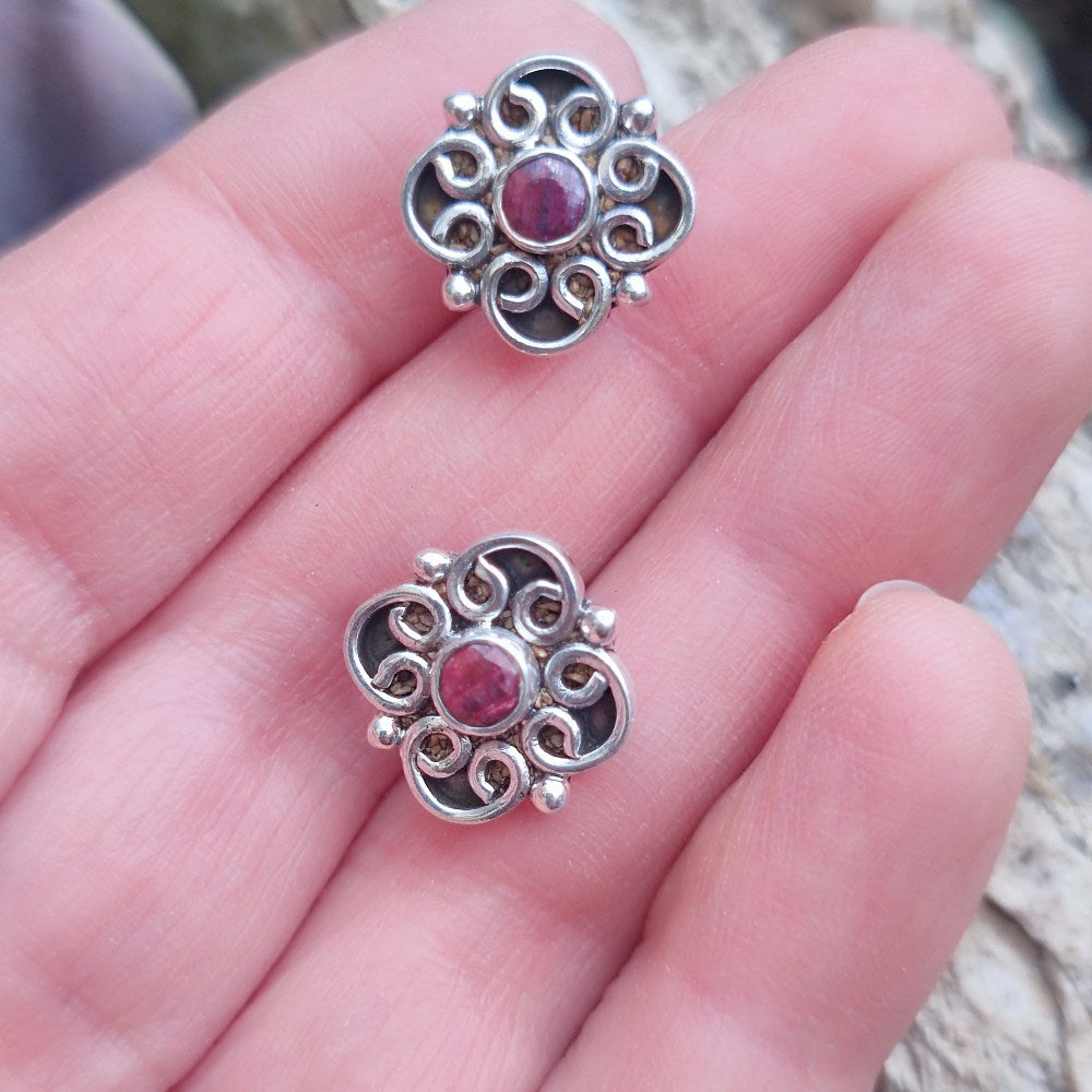 ORECCHINI etnici con pietra in argento 925 - KAPU