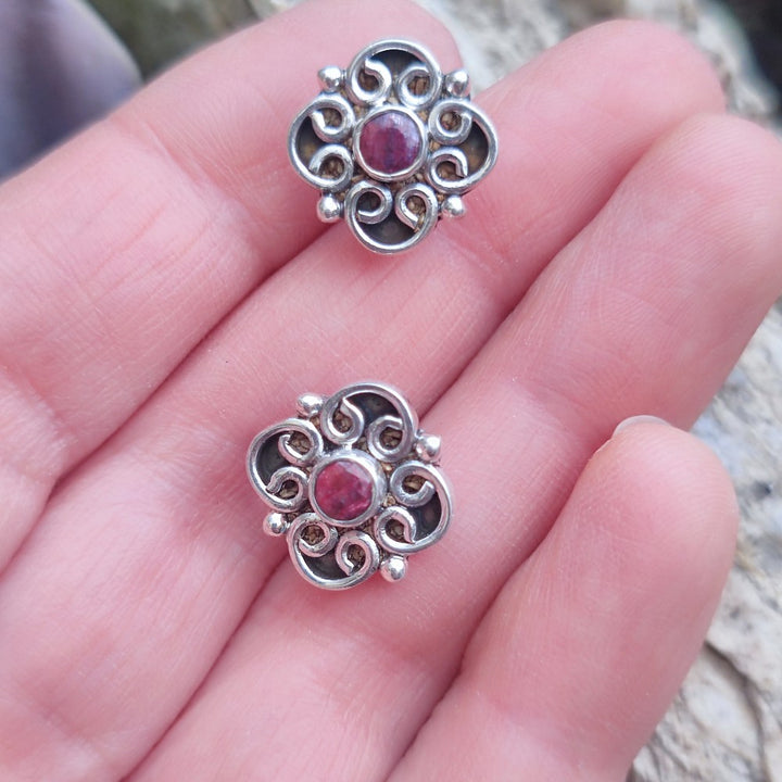 ORECCHINI etnici con pietra in argento 925 - KAPU