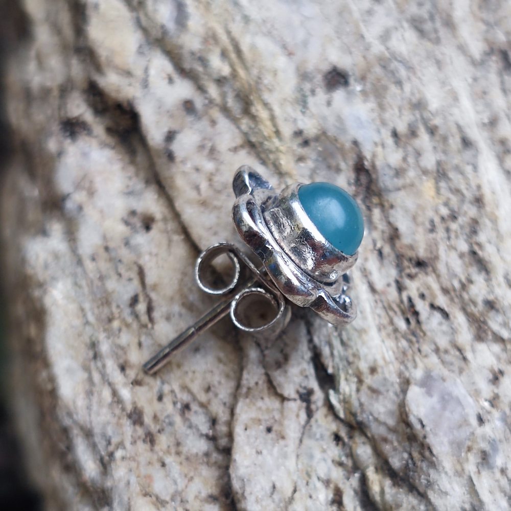 ORECCHINI etnici con pietra in argento 925 - KHEDA