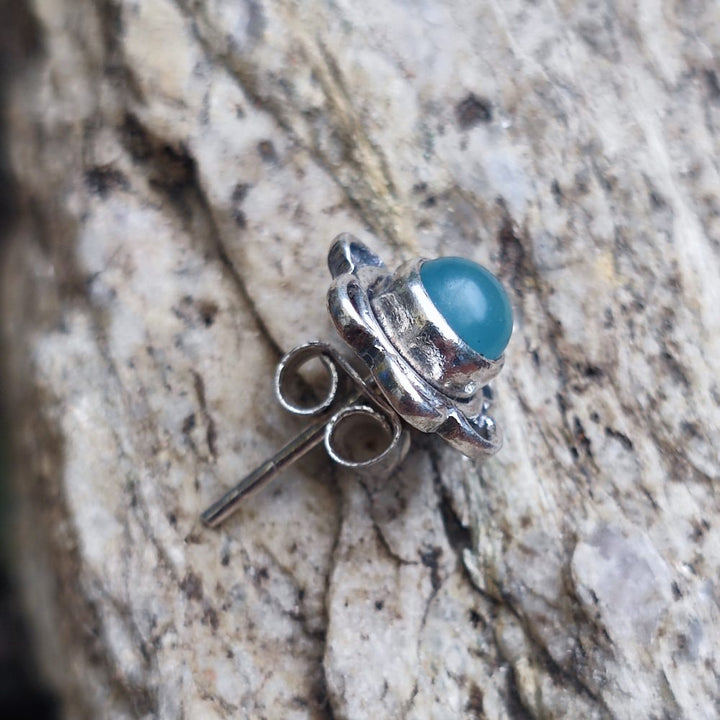 ORECCHINI etnici con pietra in argento 925 - KHEDA